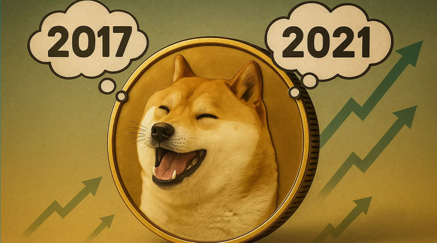 رشد ۲۲۵ درصدی؛ دوج کوین (DOGE) و الگوی سال‌های ۲۰۱۷ و ۲۰۲۱!