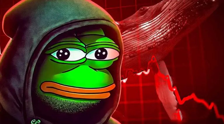 الگوی نزولی چندساله و فشار فروش نهنگ‌ها؛ PEPE در مسیر سقوط ۸۰ درصدی؟